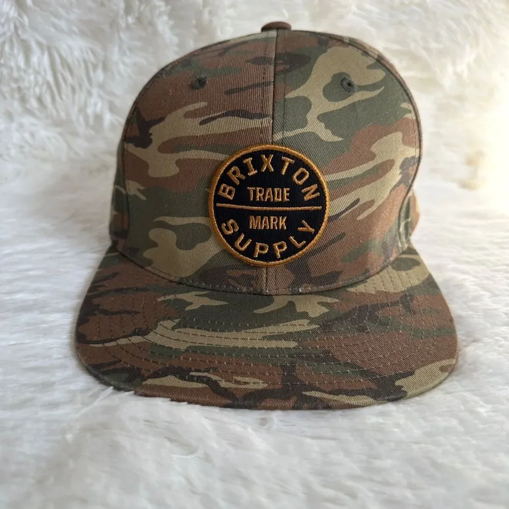 Brixton Supply Hat Men's Snap Back Adjustable Camo Mesh Trucker Cap